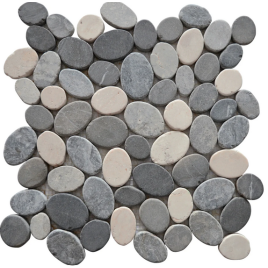 Mosaïque galet scie mix gris
