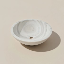 Vasque elodie marbre blanc