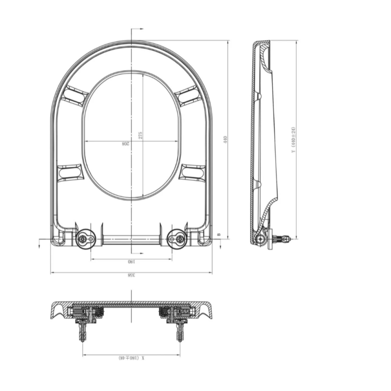 Abattant Alterna DAILY O pour cuvette suspendue standard