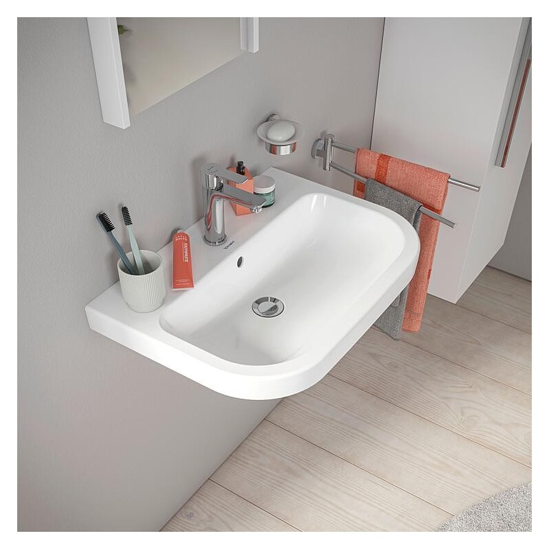 Lavabos Duravit D-Code 600 mm avec lavabo, 1 HL blanc