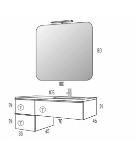 Meuble Suspendu Salle de Bain Duo 105