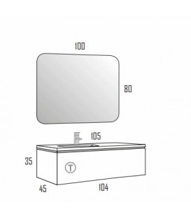 Meuble Suspendu Salle de Bain Sigma 105