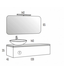 Meuble Suspendu Salle de Bain Sigma 140 Version 2