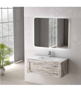 Meuble Suspendu Salle de Bain Denim 100
