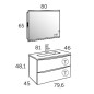 Meuble Suspendu Salle de Bain Landes 80