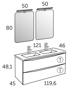 Meuble Suspendu Salle de Bain Landes 120