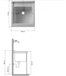 Bac à laver avec meuble et porte jalousie